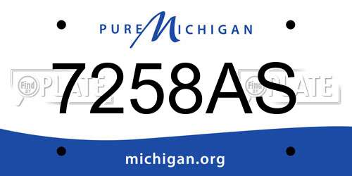 7258AS Michigan License Plate