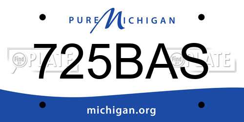 725BAS Michigan License Plate