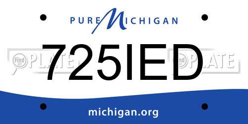 725IED Michigan License Plate