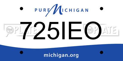 725IEO Michigan License Plate