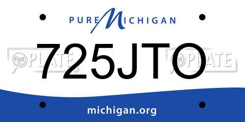 725JTO Michigan License Plate
