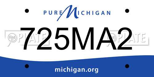725MA2 Michigan License Plate