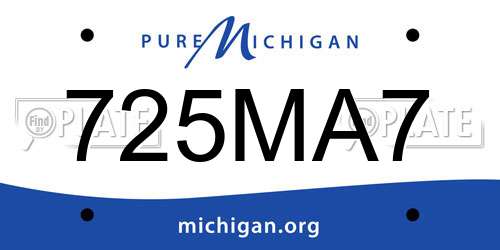 725MA7 Michigan License Plate
