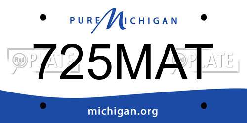 725MAT Michigan License Plate