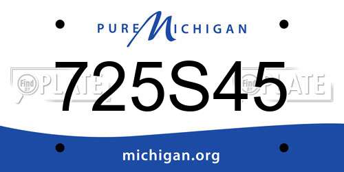 725S45 Michigan License Plate
