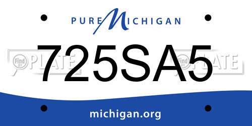 725SA5 Michigan License Plate