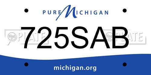 725SAB Michigan License Plate