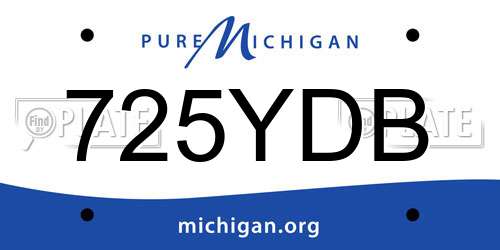 725YDB Michigan License Plate