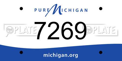 7269 Michigan License Plate