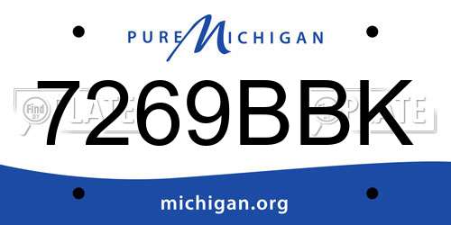 7269BBK Michigan License Plate