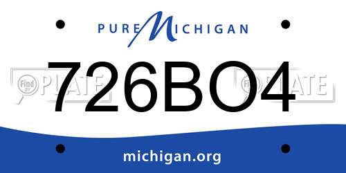 726BO4 Michigan License Plate