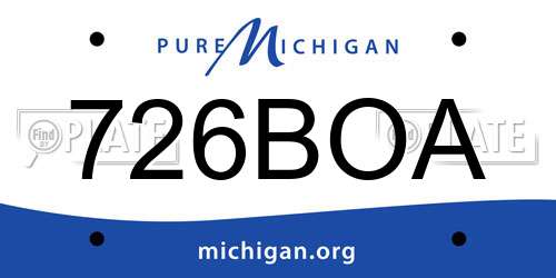 726BOA Michigan License Plate