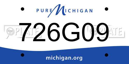 726G09 Michigan License Plate