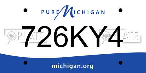 726KY4 Michigan License Plate