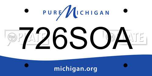 726SOA Michigan License Plate