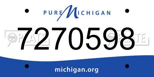 7270598 Michigan License Plate