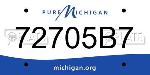 72705B7 Michigan License Plate