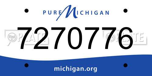 7270776 Michigan License Plate