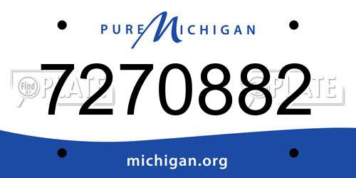 7270882 Michigan License Plate