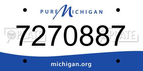 7270887 Michigan License Plate