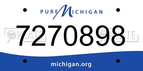 7270898 Michigan License Plate