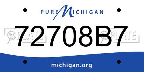 72708B7 Michigan License Plate