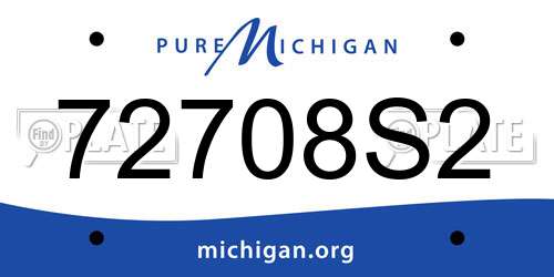 72708S2 Michigan License Plate