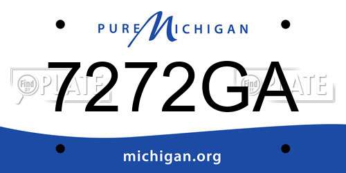 7272GA Michigan License Plate