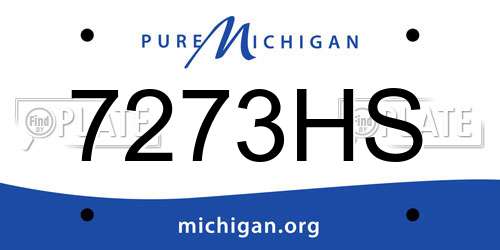 7273HS Michigan License Plate