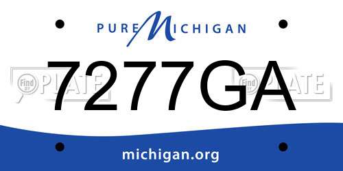 7277GA Michigan License Plate