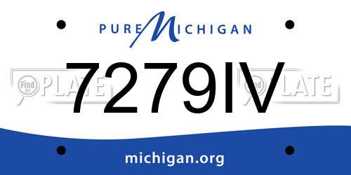 7279IV Michigan License Plate
