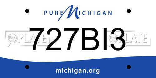 727BI3 Michigan License Plate