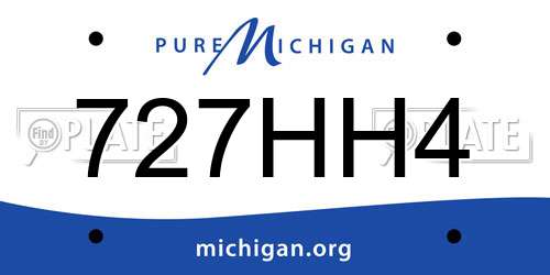 727HH4 Michigan License Plate