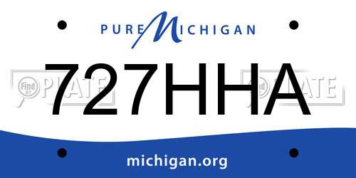 727HHA Michigan License Plate