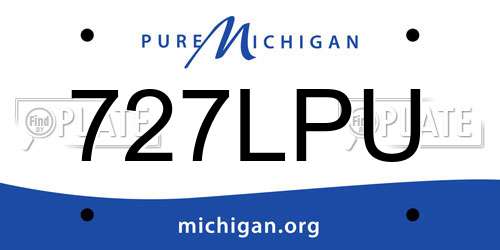 727LPU Michigan License Plate
