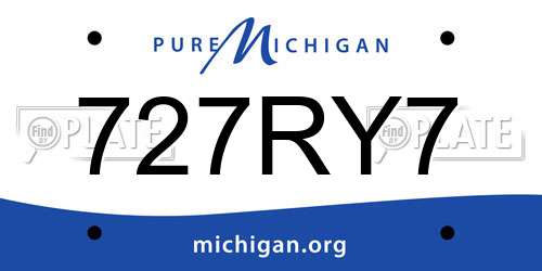 727RY7 Michigan License Plate