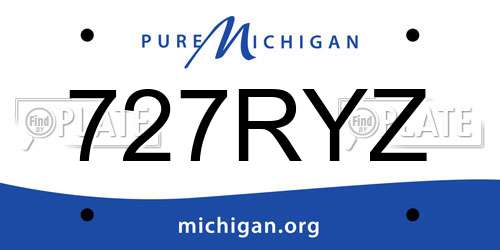 727RYZ Michigan License Plate