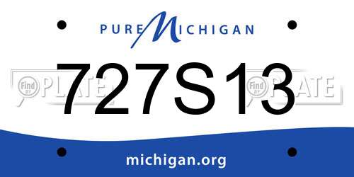 727S13 Michigan License Plate
