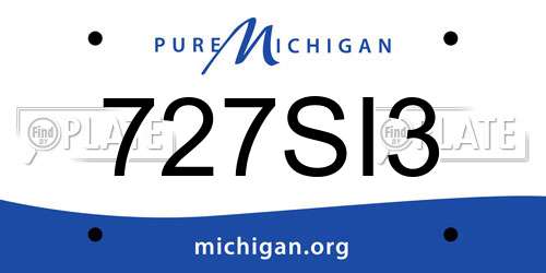 727SI3 Michigan License Plate