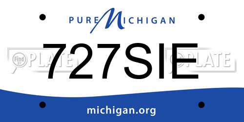 727SIE Michigan License Plate