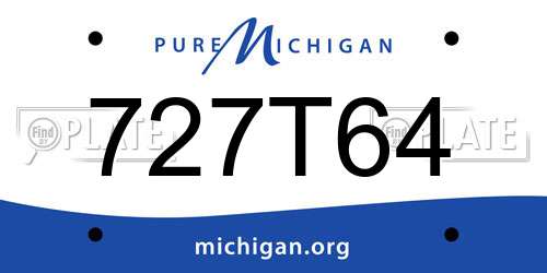 727T64 Michigan License Plate