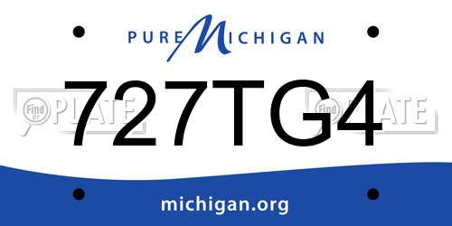 727TG4 Michigan License Plate