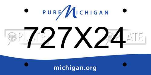 727X24 Michigan License Plate