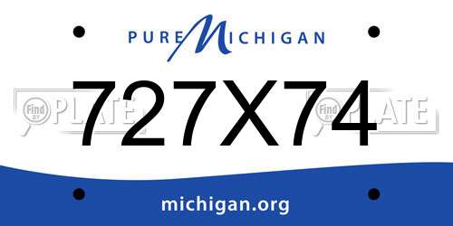 727X74 Michigan License Plate