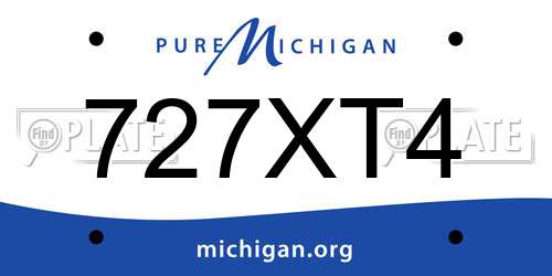 727XT4 Michigan License Plate