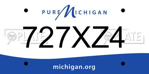 727XZ4 Michigan License Plate