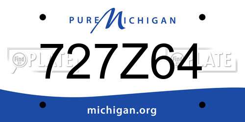 727Z64 Michigan License Plate