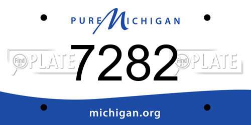 7282 Michigan License Plate