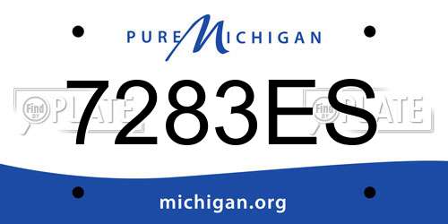 7283ES Michigan License Plate