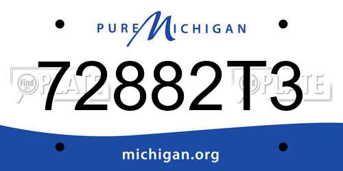 72882T3 Michigan License Plate